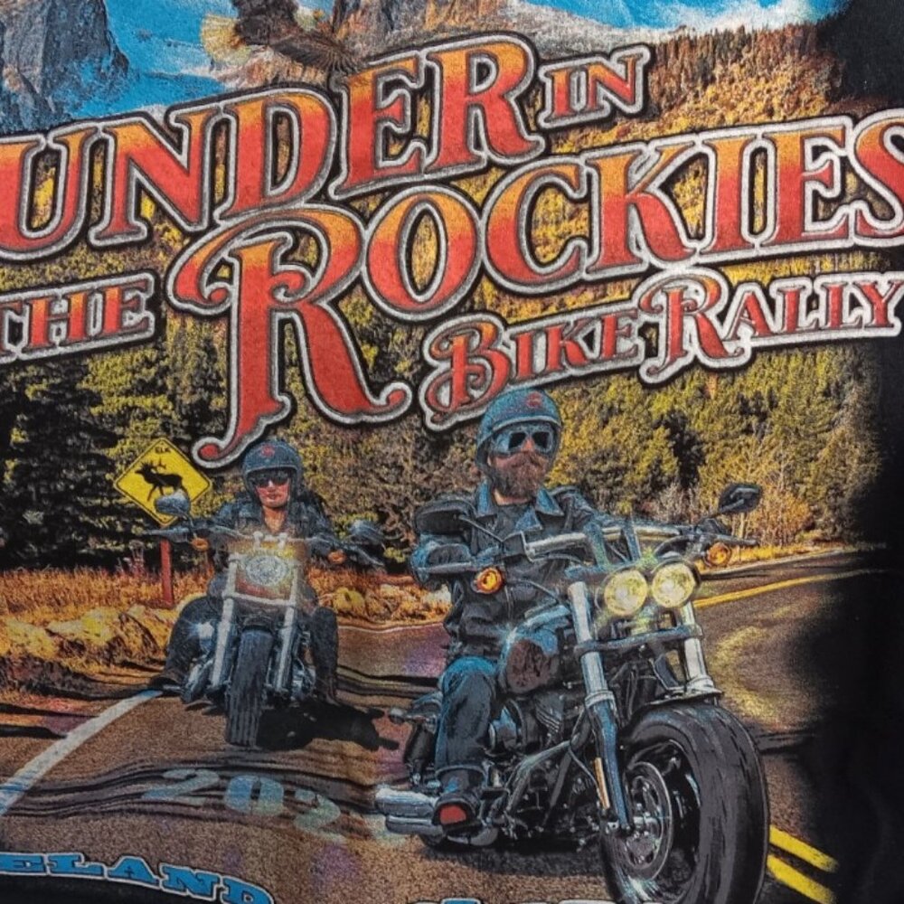 Thunder in the Rockies, Bike Rally Loveland Colorado, T-shirt (V neck) Large